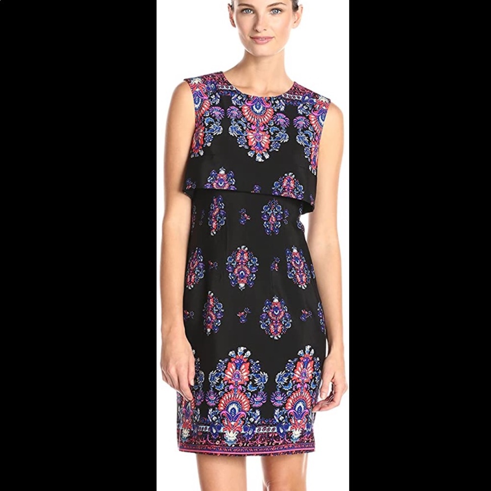 Nanette Lepore Border Print Popover Sheath Dress